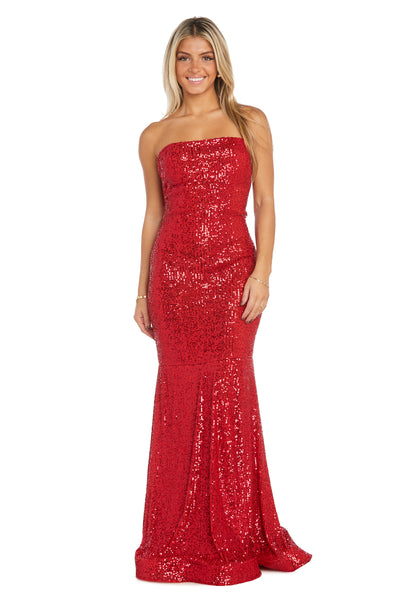 Kristina Strapless Sequined Gown